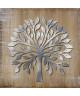 ARBRE LASER BLANC Toile peinte 60x60 cm Gris et blanc