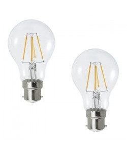 MACADAM LIGHTING Lot de 2 ampoules LED filament standard B22 4 W équivalent a 40 W blanc chaud