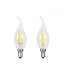 MACADAM LIGHTING Lot de 2 ampoules LED filament flamme bougie E14 3,6 W équivalent a 20 W blanc chaud