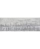 BUILDINGS Toile peinte abstraite 40x120 cm Gris