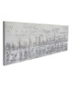 BUILDINGS Toile peinte abstraite 40x120 cm Gris