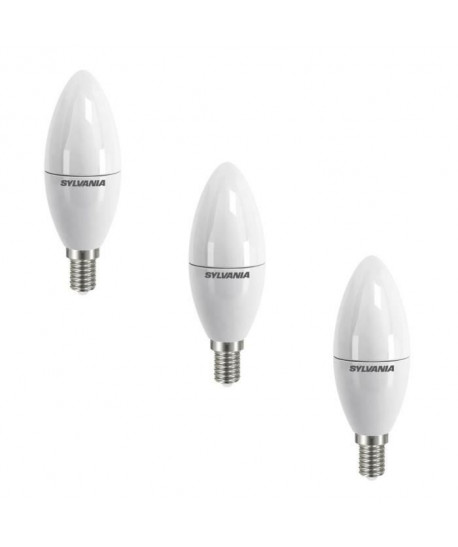 SYLVANIA Lot de 3 ampoules LED Toledo Candle Frosted E14 6 W équivalent a 40 W