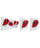 FLEURS ROUGES Toile peinte 30x90 cm