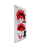 FLEUR ROUGE ET BLANCHE Toile peinte 30x60 cm Blanc et rouge