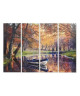 ITEM Lot de 4 Tableaux déco toile  Lac  120x90x2 cm