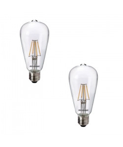 SYLVANIA Lot de 2 ampoules LED a filament Toledo RT ST64 E27 4 W équivalent a 40 W