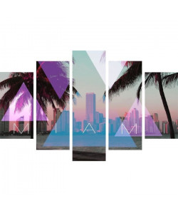 MIAMI Set de 5 toiles imprimées 100X150 cm