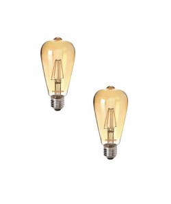 SYLVANIA Lot de 2 ampoules LED a filament Toledo Retro ST 64 Edison ambré E27 4 W équivalent a 35 W