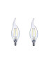 SYLVANIA Lot de 2 ampoules LED Toledo Retro Candle Bent E14 2 W équivalent a 30 W