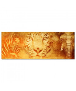 Tableau Déco Animaux Panorama Savane  Animaux  80x30 cm