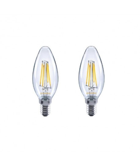 SYLVANIA Lot de 2 ampoules LED a filament Toledo Retro Candle E14 4 W équivalent a 35 W