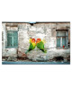 Tableau Déco Photo Graffiti Couple Oiseaux  Urbain  80x50 cm