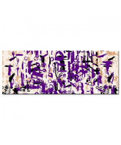 Tableau Déco Art Moderne Déco Symboles Violets  Moderne  80x30 cm