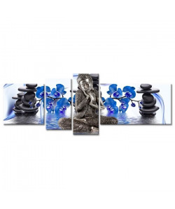 Tableau Déco Zen Bouddha Argenté  160x60 cm