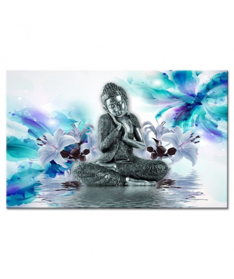 Tableau Déco Ambiance Zen Déco Bouddha et Fleurs  Zen  80x50 cm