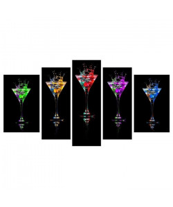 COCKTAIL Tableau Multi Panneaux  110x60 cm