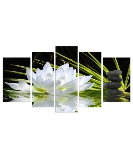 FLEUR DE LOTUS Tableau Multi Panneaux  zen 110x60 cm