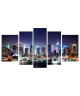 CITY BY NIGHT Tableau Multi Panneaux  urbain 110x60cm