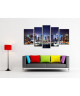 CITY BY NIGHT Tableau Multi Panneaux  urbain 110x60cm