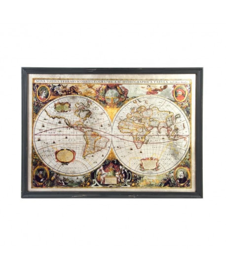 MAP Tableau déco bois et verre  85 x 61 x 5 cm