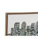 Tableau Déco Ville Bois Métal 100x50x6cm