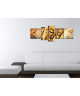 GOLD BOUDDHA Tableau multi panneaux 160x60 cm jaune zen