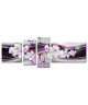 FLOWER Tableau multi panneaux 160x60 cm violet fleur