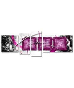 WAX Tableau multi panneaux 160x60 cm violet abstrait