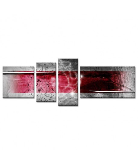 LIGHT Tableau multi panneaux 160x60 cm rouge abstrait