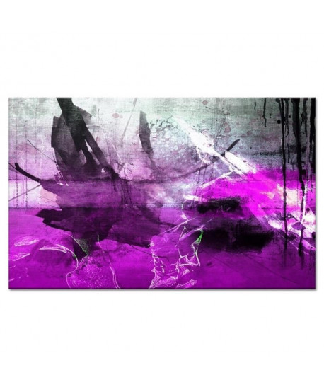 HEXOA Tableau déco abstrait Estampe 80x50 cm violet