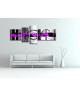 HEXOA Tableau multi panneaux abstrait Haw 160x60 cm violet