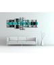 HEXOA Tableau multi panneaux abstrait Force 160x60 cm turquoise