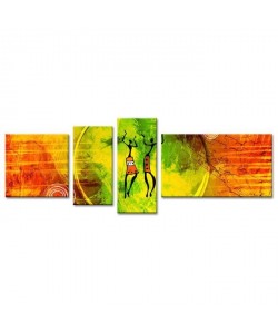 AFRIKA Tableau multi panneaux 160x60 cm jaune
