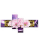 FLOWER Tableau multi panneaux 130x65 cm violet fleur