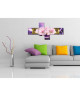 FLOWER Tableau multi panneaux 130x65 cm violet fleur