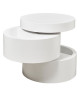 VIGAN Table basse ronde style contemporain blanc mat  L 50 x l 50 cm