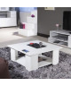 LIME Table basse carrée style contemporain mélaminée blanc  L 67 x l 67cm