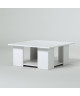 LIME Table basse carrée style contemporain mélaminée blanc  L 67 x l 67cm