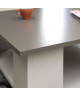 LIME Table basse carrée style contemporain blanc et taupe mat  L 67 x l 67 cm