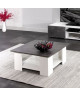 LIME Table basse style contemporain mélaminée blanc et décor béton  L 67 x l 67 cm