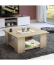 LIME Table basse carrée style contemporain mélaminée décor chene  L 67 x l 67 cm