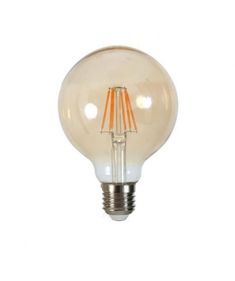 Ampoule LED filament vintage ambrée E27 6 W équivalent a 60 W blanc chaud