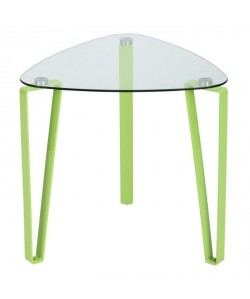 KAUWHATA Table basse style contemporain en métal vert mat  L 44 x l 44 cm