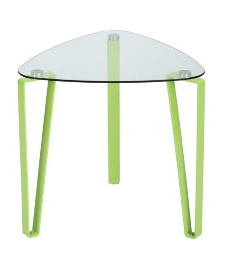 KAUWHATA Table basse style contemporain en métal vert mat  L 44 x l 44 cm