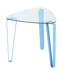 KAUWHATA Table basse style contemporain en métal bleu mat  L 44 x l 44 cm