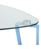 KAUWHATA Table basse style contemporain en métal bleu mat  L 44 x l 44 cm