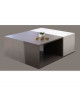 MEGA Table basse style contemporain mélaminée gris et blanc  L 89 x l 67 cm