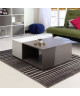 MEGA Table basse style contemporain mélaminée gris et blanc  L 89 x l 67 cm