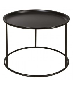 SERGIO Table basse rondes style contemporain métal noir  L 56 x l 56 cm