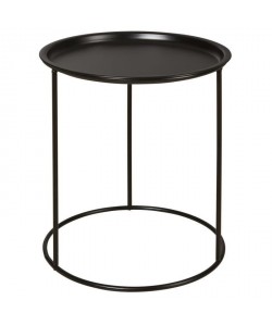 LUCETTE Table basse rondes style contemporain métal noir  L 43 x l 43 cm
